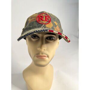 Realtree Camo RingS End Cap OSFM Embroidered Logo & American Flag